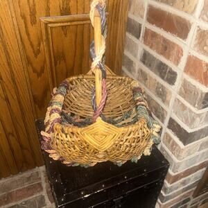 Vintage Knotted Wicker Basket